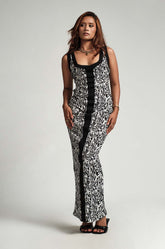 Contrast Detaied Maxi Dress